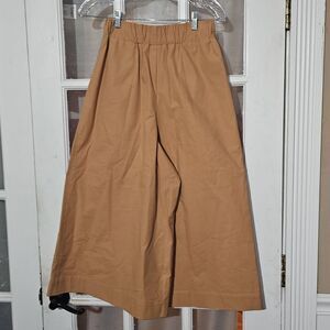 NWT‎ Topshop Boutique Womens Tan Crop Wide Leg Pants 4